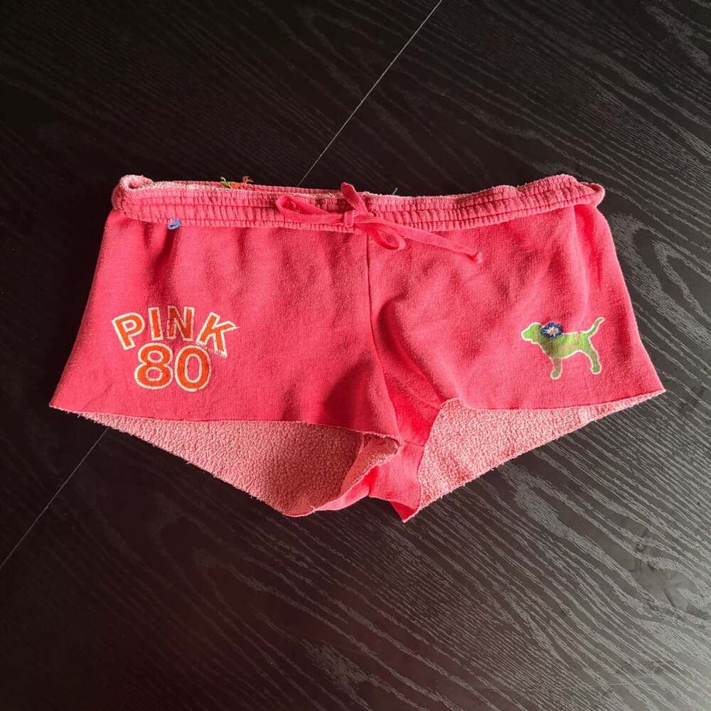 Victoria's Secret PINK Vintage Shorts Size S y2k 80 Floral Dog Embroidery - Picture 5 of 8